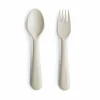 Mushie Kinderbestek Set Lepel en Vork Ivory 1 set