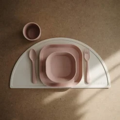 Mushie Kinderbestek Set Lepel en Vork Blush 1 set