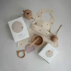 Mushie Slabbetje met Opvangbakje Rainbow