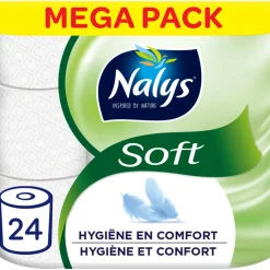 Nalys Soft Hybride Toiletpapier in 80% Recycled Folie 2-laags 24 stuks