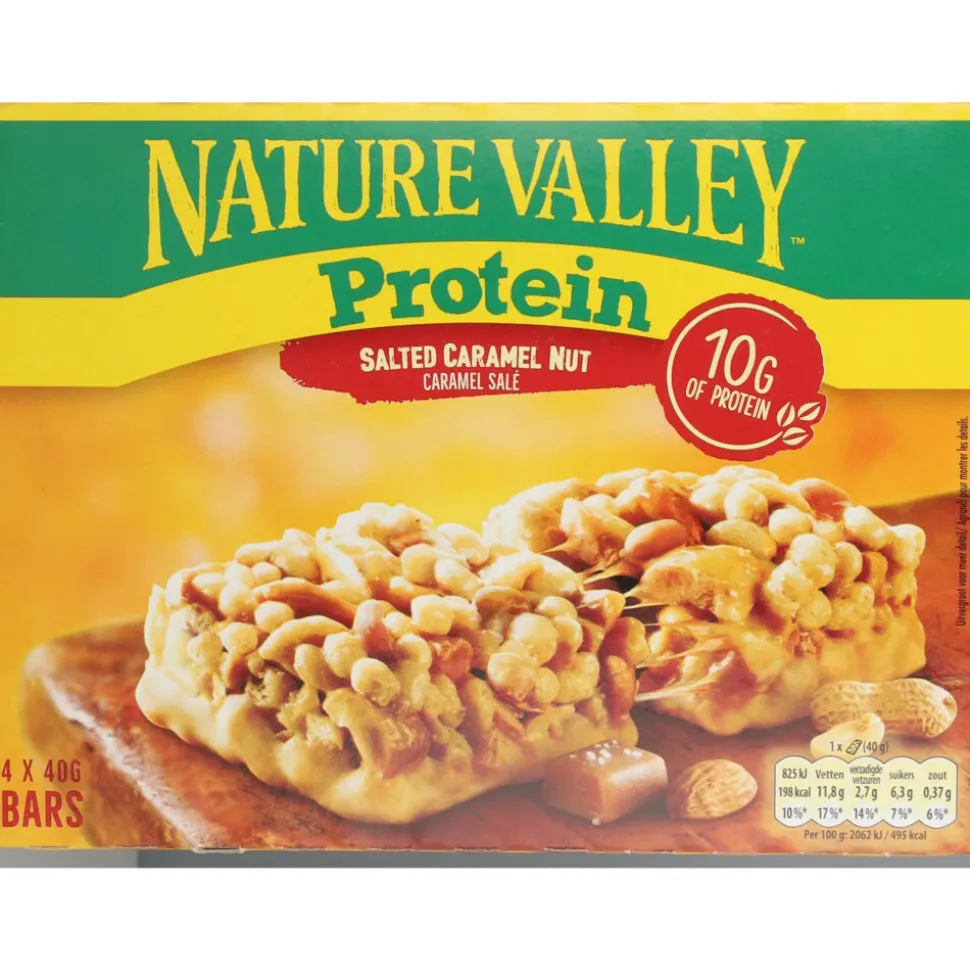 Nature Valley Proteine Gezouten Karamelnoten 4-pack 4 stuks