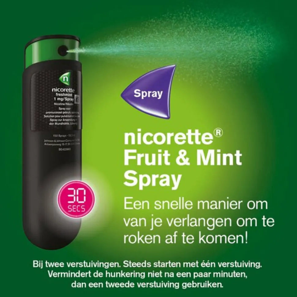 Nicorette Mondspray Fruit & Mint 1mg Duo 2 stuks