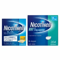 Nicotinell Combinatie therapie: Pleister 14 mg 7 st + Zuigtablet Mint 1 mg 204 st Pakket