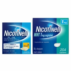 Nicotinell Combinatie therapie: Pleister 21 mg 7 st + Zuigtablet Mint 1 mg 204 st Pakket