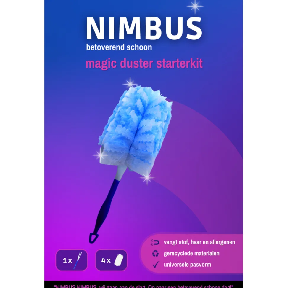 NIMBUS Magic Duster Starterkit Handvat + 4 Navullingen 1 set