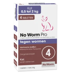 No Worm Pro Ontworming Kleine Kat & Kitten 4 tabletten