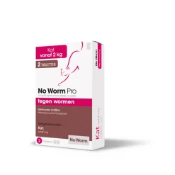 No Worm Pro Ontworming Tabletten Kat vanaf 2 kg 2 tabletten