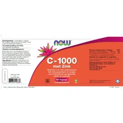 NOW C-1000 met Zink 180 capsules