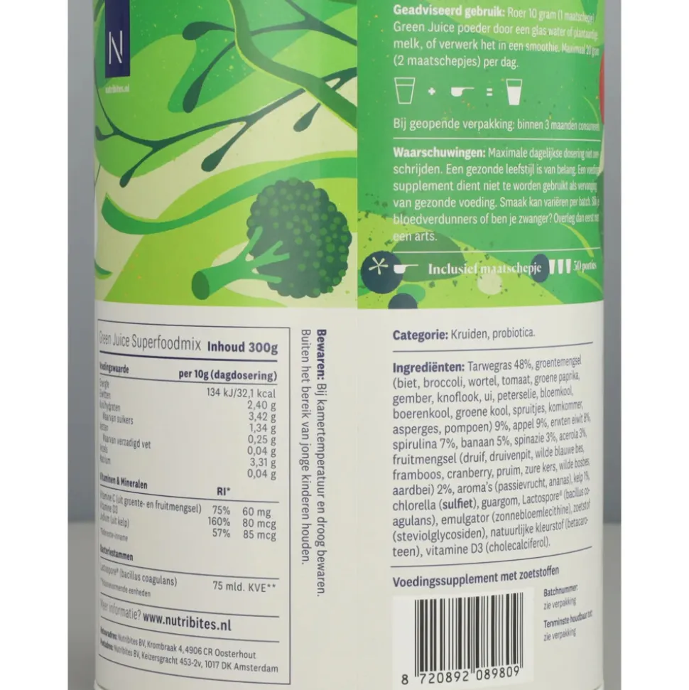 Nutribites Green Juice Poeder 300 gr