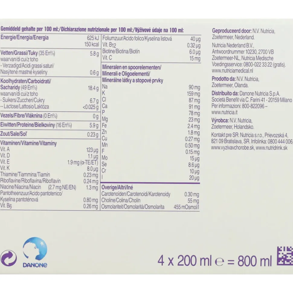 Nutricia Nutridrink Banaan 4 x 200 ml