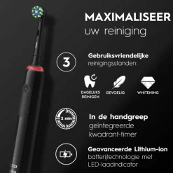 Oral-B Elektrische Tandenborstel Pro 3 3900 Duo Zwart & Roze 1 set