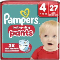 Pampers Baby Dry Luierbroekjes Maat 4 (9-15 kg) 27 stuks