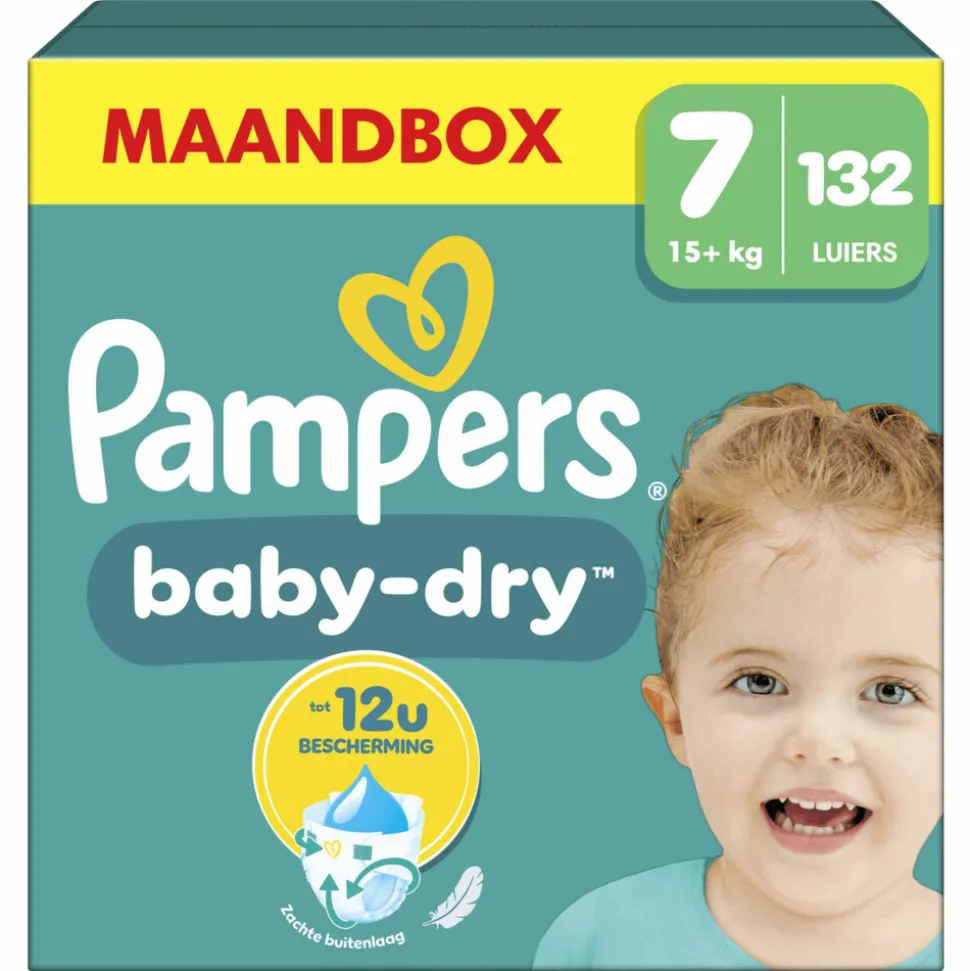 Pampers Baby Dry Luiers Maat 7 (15 kg+) 132 stuks