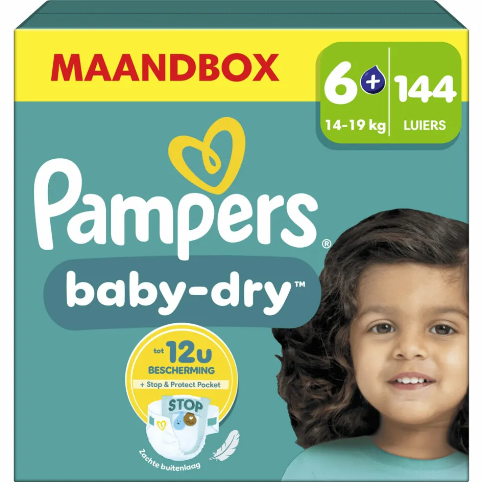 Pampers Baby Dry Luiers Maat 6+ (14-19 kg) 144 stuks