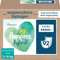 Pampers Harmonie Hybrid Wegwerpbare Toplagen Extra Absorberend 92 stuks