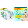 Pampers Premium Protection Luiers Maat 1 en Harmonie Aqua Billendoekjes 720 stuks Pakket