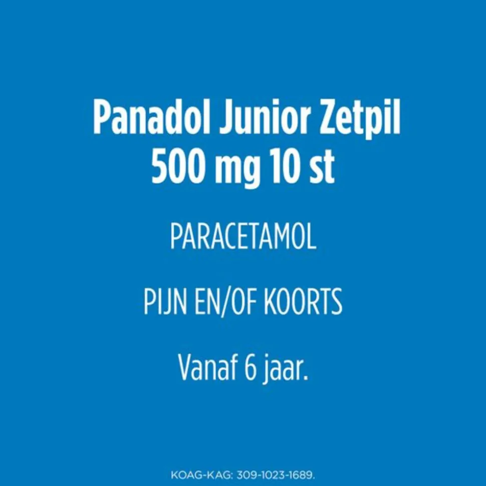 Panadol Junior Zetpillen 500 mg 6 jaar - 12 jaar 10 stuks