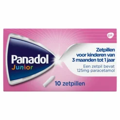 Panadol Junior Zetpillen 125 mg 3 maanden - 1 jaar 10 stuks
