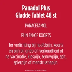 Panadol Plus Gladde Tablet 500 mg 48 tabletten