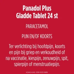 Panadol Plus Gladde Tablet 500 mg 24 tabletten
