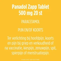 Panadol Zapp 500 mg 20 tabletten