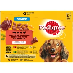 Pedigree Senior Honden Natvoer Vlees en Gevogelte in Gelei 12 x 100 gr