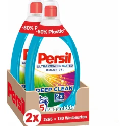 Persil Wasmiddel Gel 2 x 65 Wasbeurten Deep Clean Ultra Concentrated Color 2 x 1,3 liter