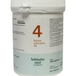 Pfluger Schussler Zout nr 4 Kalium Chloratum D6 1000 tabletten