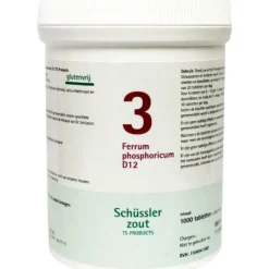 Pfluger Schussler Zout nr 3 Ferrum Phosphoricum D12 1000 tabletten