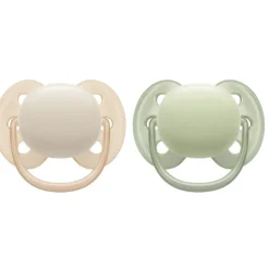 Philips Avent Fopspeen Ultra Soft 0-6 mnd Beige Lichtgroen 2 stuks