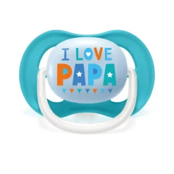 Philips Avent Fopspeen Ultra Air 6-18 mnd I Love Papa Blauw 2 stuks