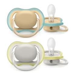 Philips Avent Fopspeen Ultra Air 0-6 mnd Beige Grijs 2 stuks
