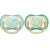 Philips Avent Fopspeen Ultra Air Nighttime 0-6 mnd Ster Uil 2 stuks