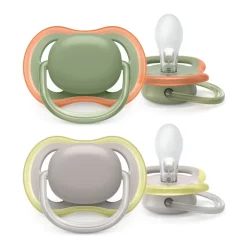 Philips Avent Fopspeen Ultra Air 6-18 mnd Groen Grijs 2 stuks