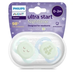 Philips Avent Fopspeen Ultra Air Nighttime 0-2 mnd Glow in the Dark 2 stuks