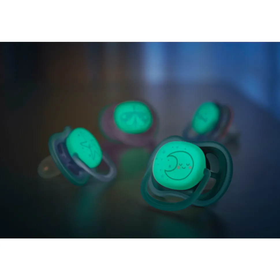 Philips Avent Fopspeen Ultra Air Nighttime 6-18 mnd Ster Maan 2 stuks