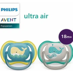 Philips Avent Fopspeen Ultra Air 18+ mnd Walvis 2 stuks