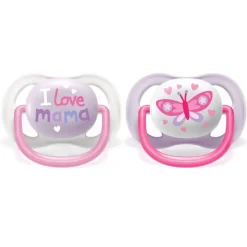 Philips Avent Fopspeen Ultra Air 0-6 mnd I Love Mama Roze 2 stuks
