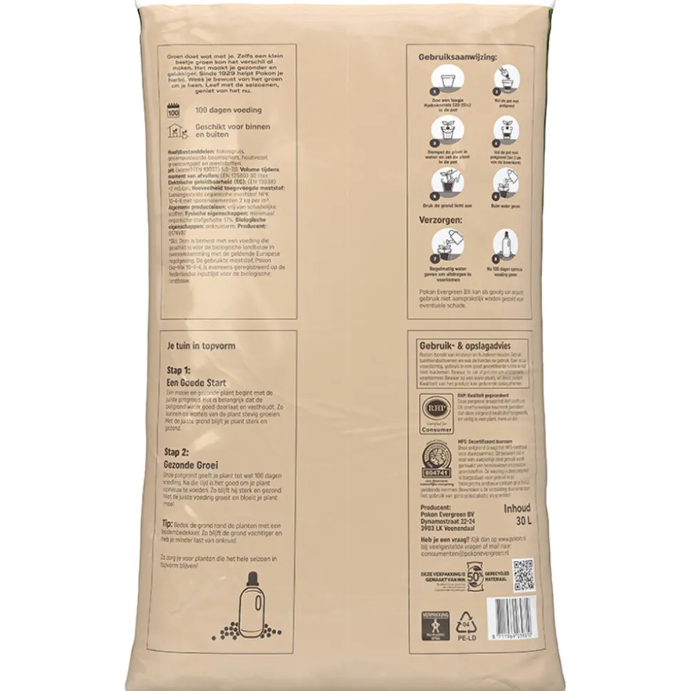Pokon Bio Turfvrij Potgrond 30 liter