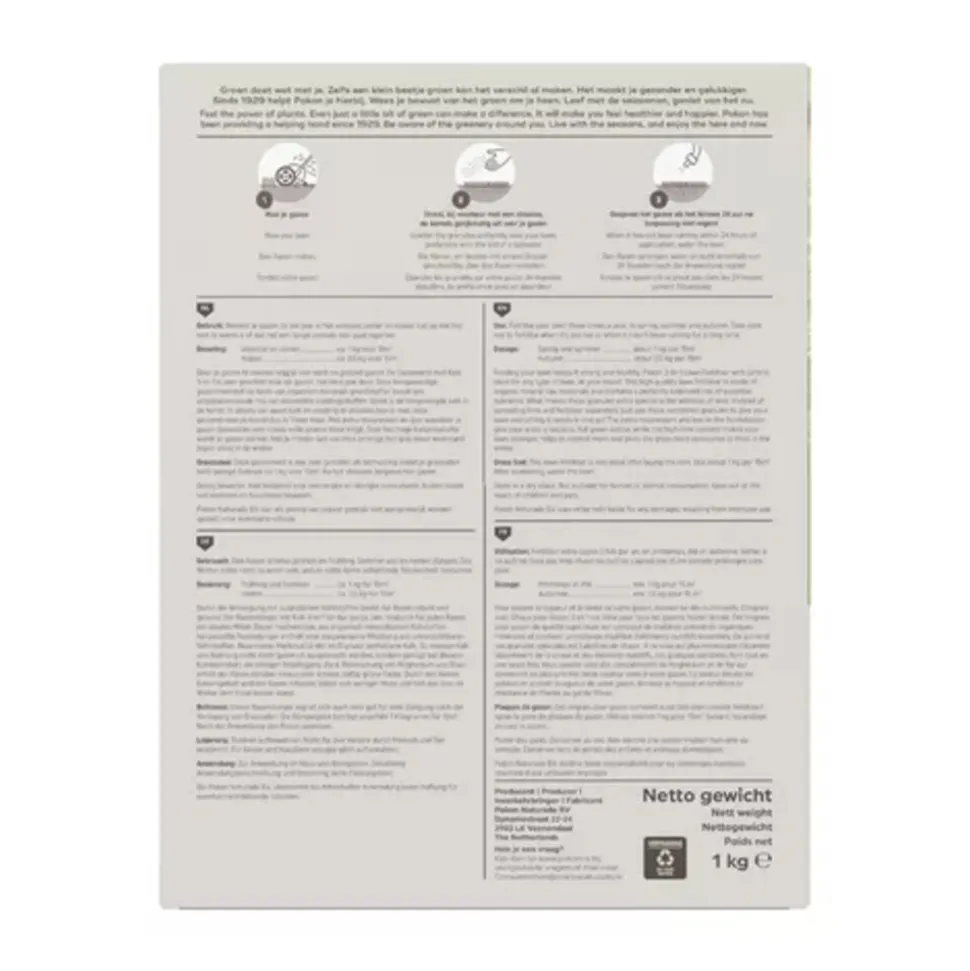 Pokon Gazonmest met Kalk voor 15 m² 1 kg