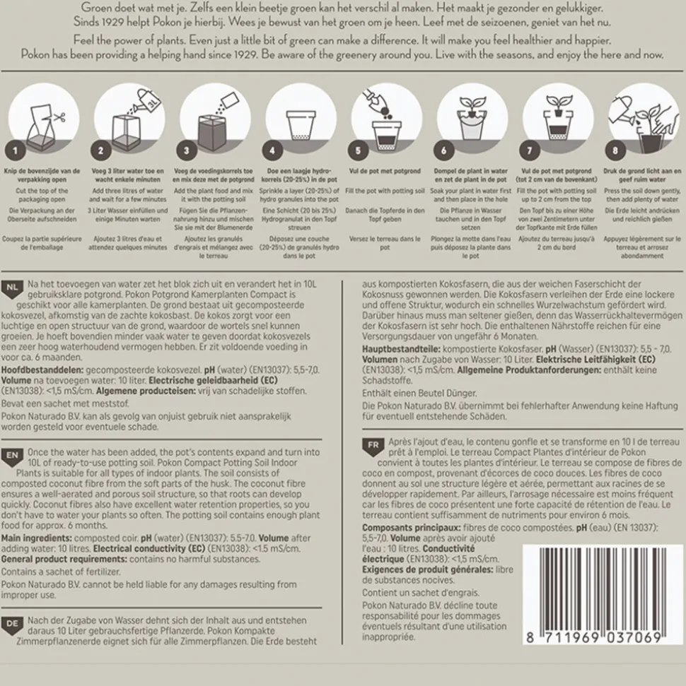 Pokon Kokos Potgrond Kamerplanten Compact 10 liter