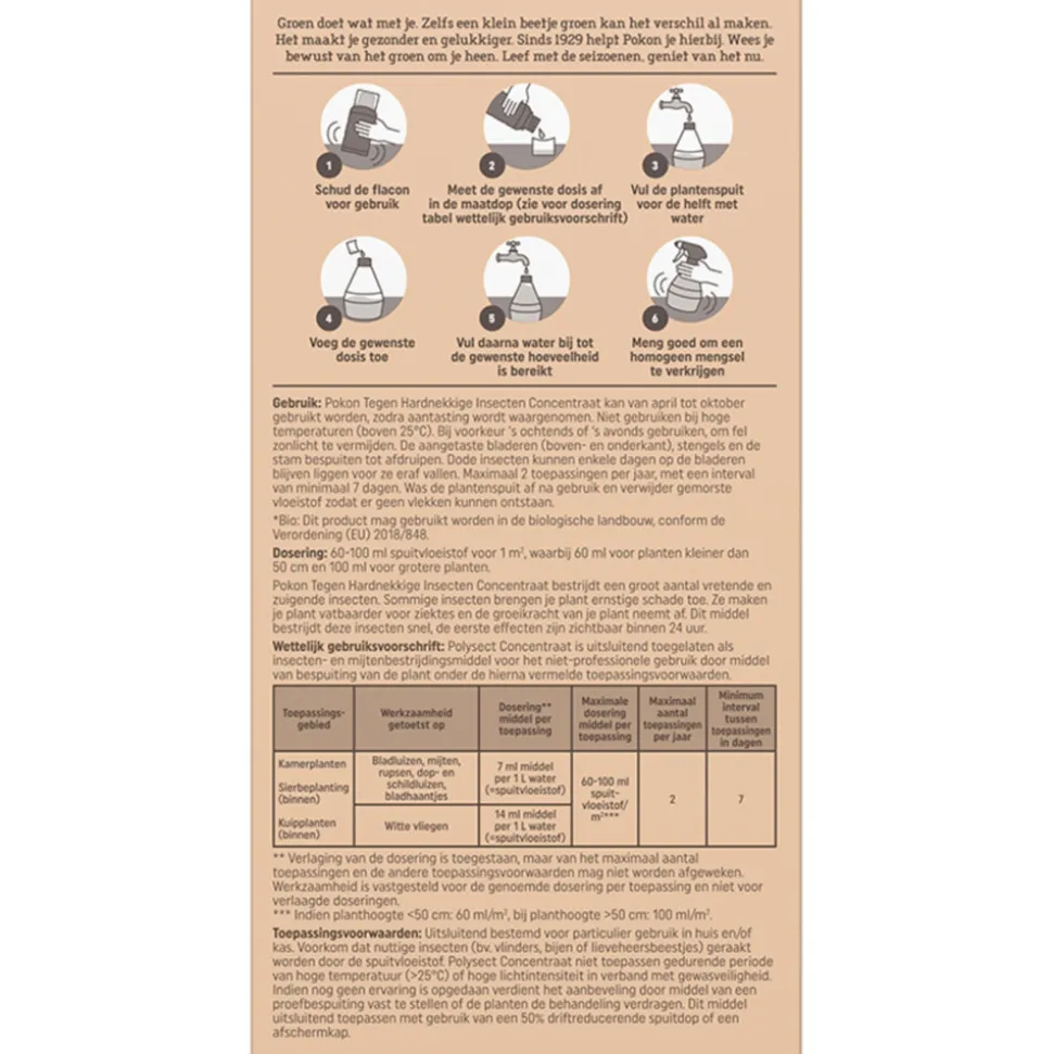 Pokon Tegen Hardnekkige Insecten Concentraat 'Polysect' Biologisch 175 ml