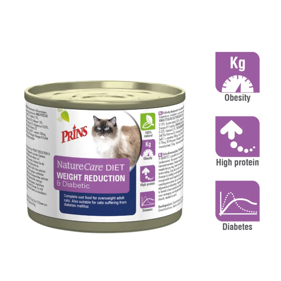 Prins NatureCare Diet Kattenvoer Nat Weight Reduction & Diabetic 200 gr