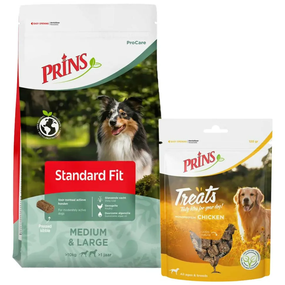 Prins ProCare Standard Fit 20 kg & Treats Chicken Pakket