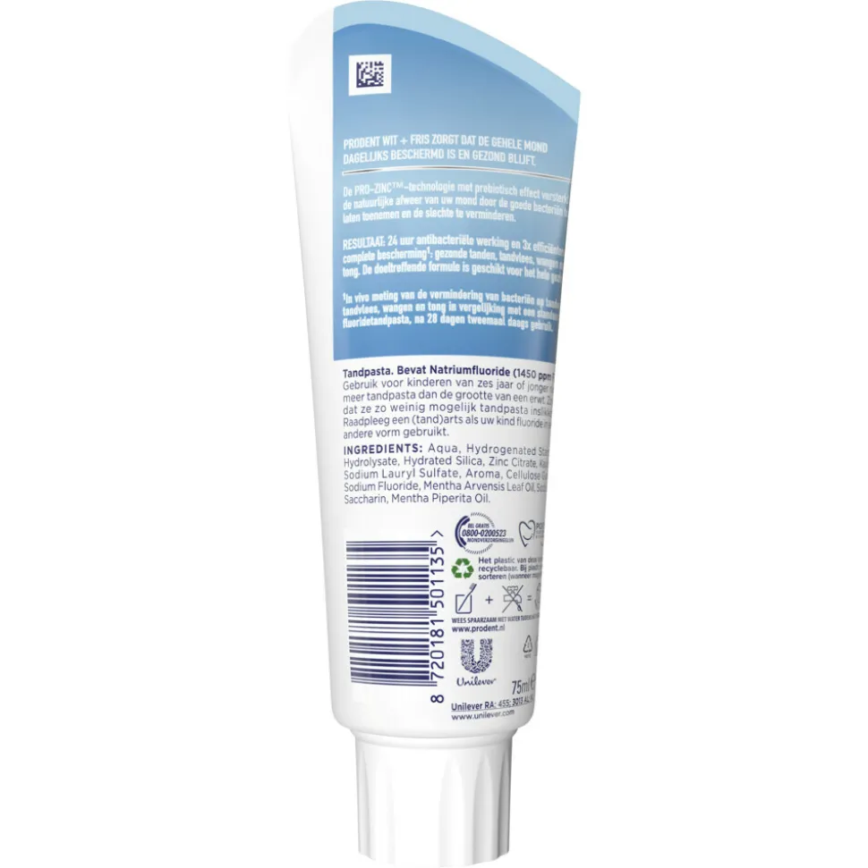 Prodent Tandpasta Wit + Fris 75 ml