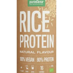 Purasana Purasana Single Protein Powder Vegan Rijst Natuur Bio 400 gr