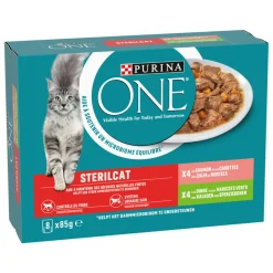 Purina ONE Adult Sterilcat Kattenvoer Nat Kalkoen & Zalm 8 x 85 gr