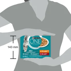 Purina ONE Fijne Malse Reepjes in Saus Kip - Rund 8 x 85 gr