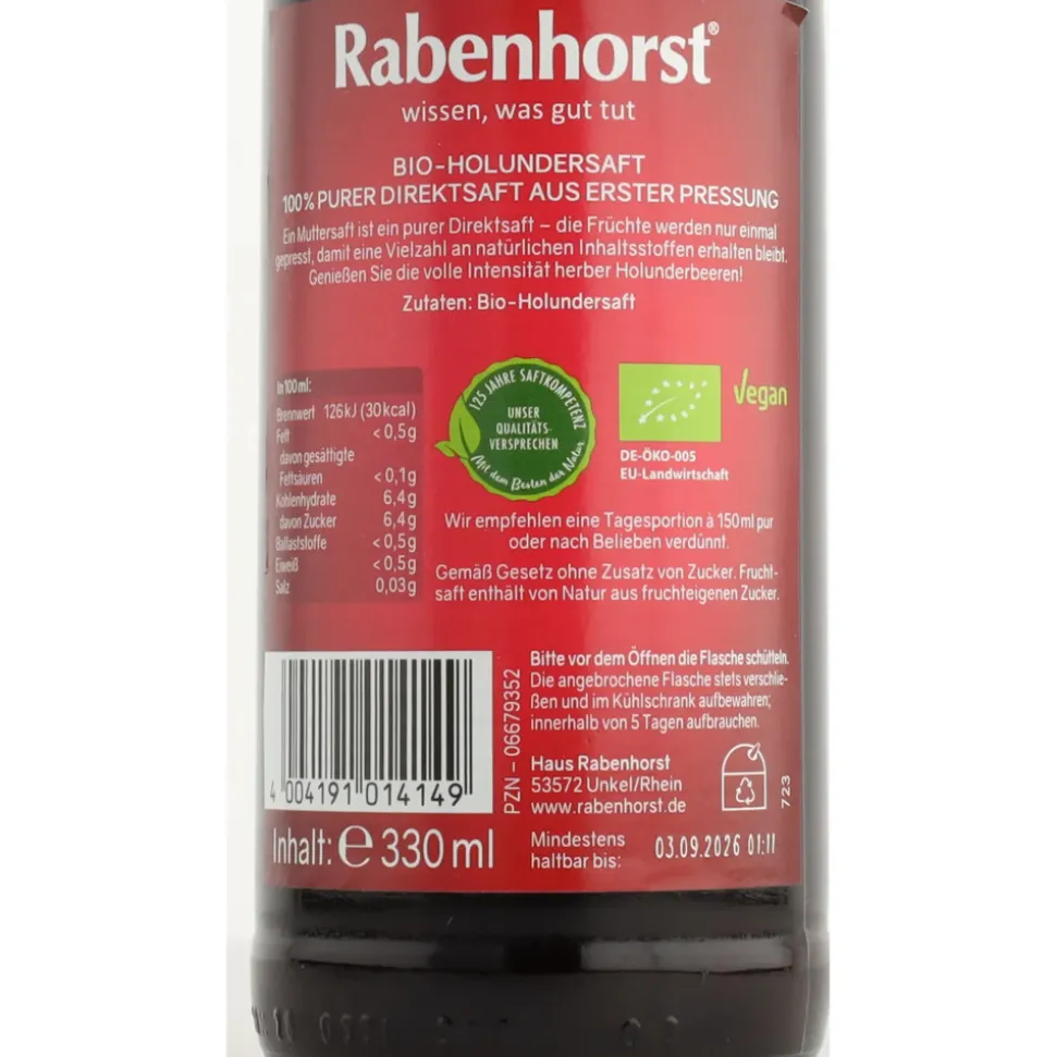 Rabenhorst Vlierbes 100% 330 ml