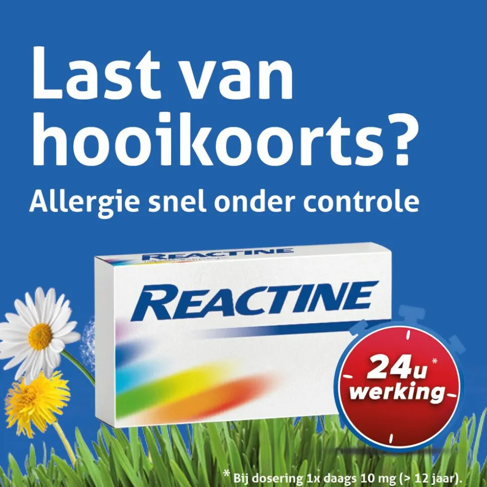 Reactine Hooikoorts 10mg 7 tabletten